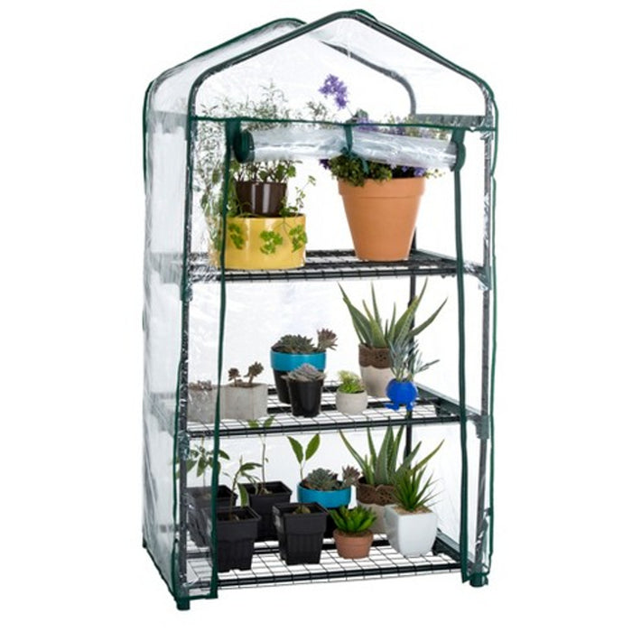 3 Tier Portable Rolling Greenhouse Clear Top
