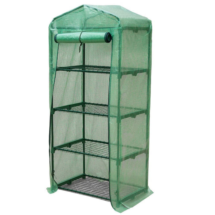 4 Tier Portable Rolling Greenhouse with Opaque Cover