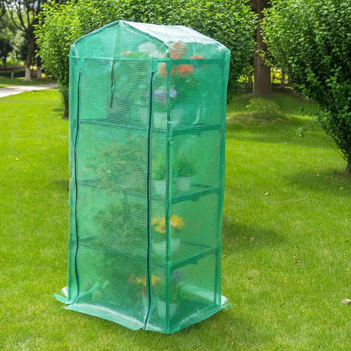 4 Tier Portable Rolling Greenhouse Opaque Top