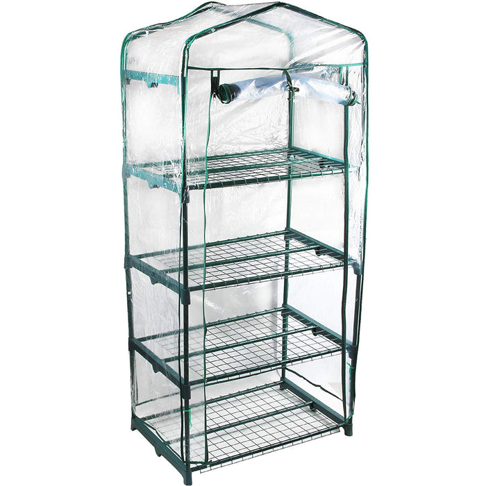 4 Tier Portable Rolling Greenhouse Clear Top
