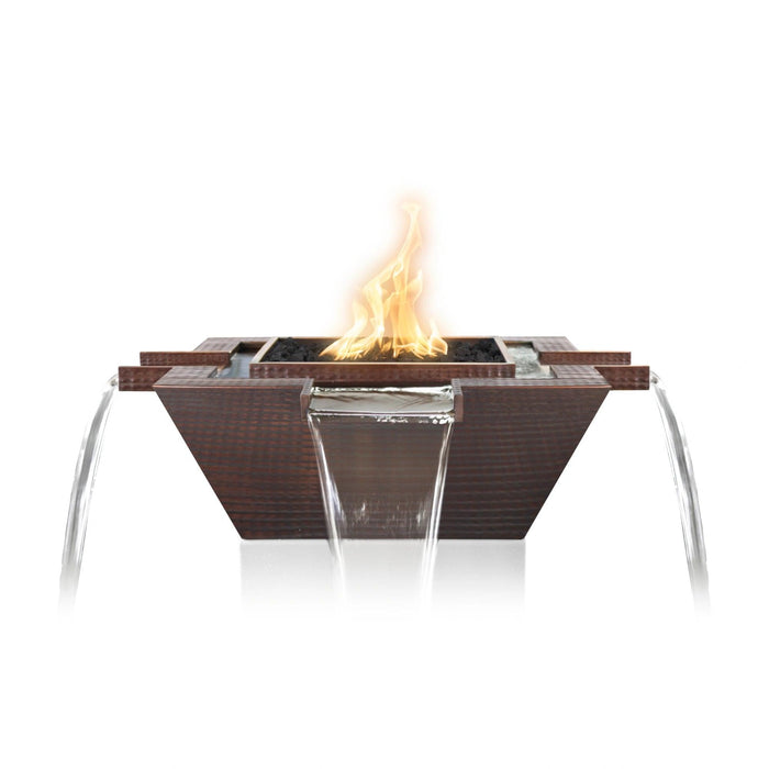 Stainless Steel 30", 36" Square Maya 4-Way Spill Fire & Water Bowl