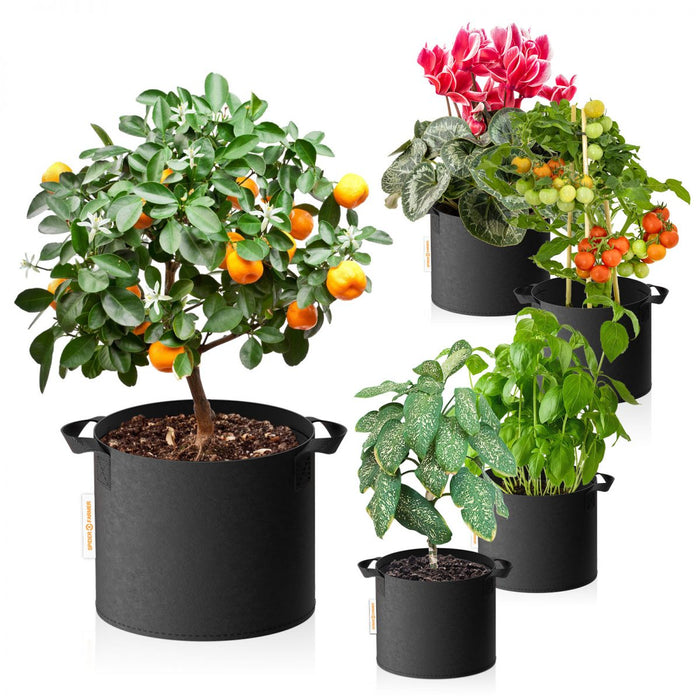 5-pack 5 Gallon Grow Bags - Pots with Handles
