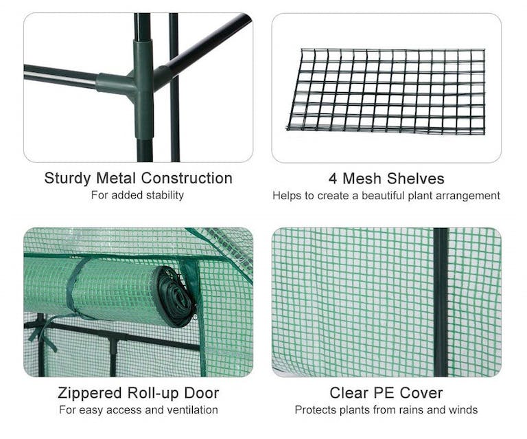 Medium Portable Walk In Greenhouse with Heavy Duty Opaque Cover